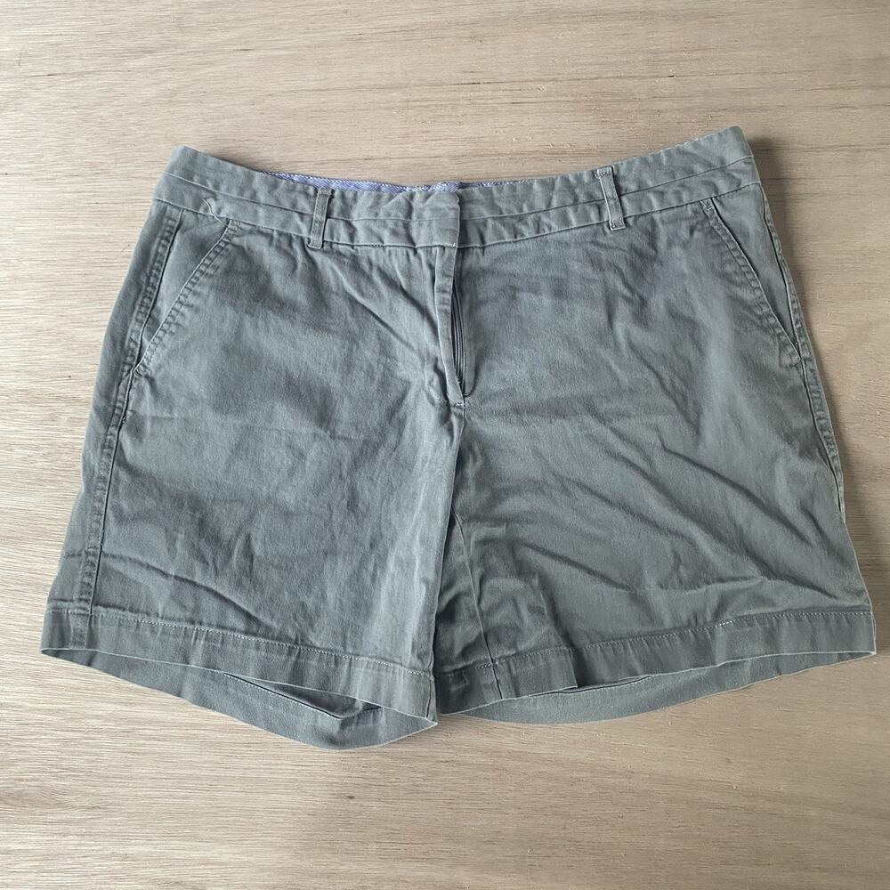 Land 'N Sea Women's Mid Rise Flat Front Chino Shorts Bluish Gray Size 12